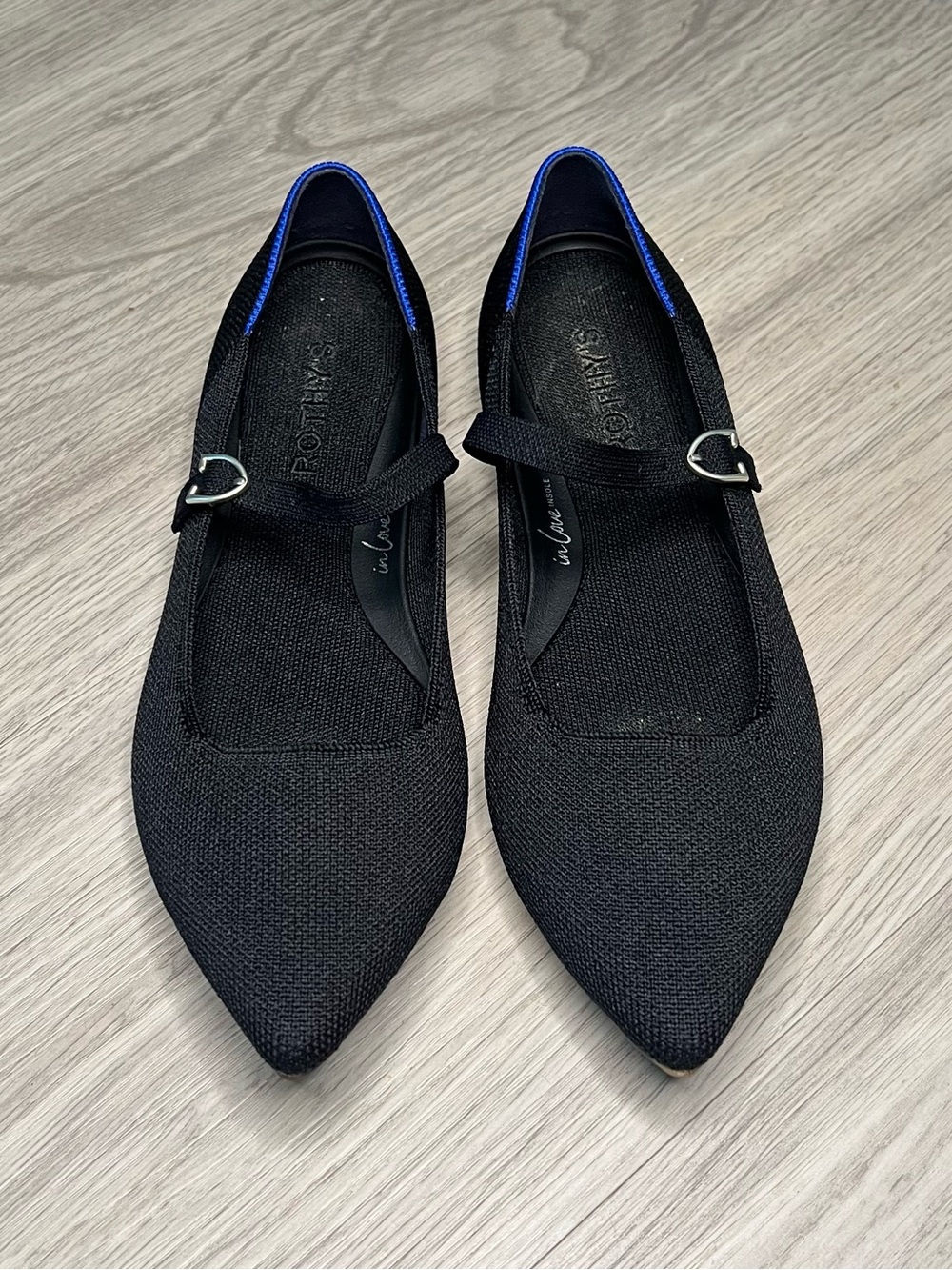 Rothy's The Point Mary Jane Flats Women's Sz 8 Black Career Casual - Picture 1 of 14